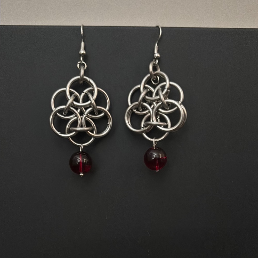 Helm Flower Chainmail earrings